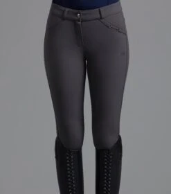 Delta Ladies Full Seat Gel Riding Breeches -Premier Equine Delta ladies breeches anthracite 4