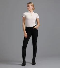 Delta Ladies Full Seat Gel Riding Breeches -Premier Equine Delta ladies breeches black 1