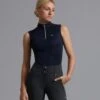 Derina Ladies Technical Sleeveless Riding Top -Premier Equine Derina Ladies Technical Sleeveless Riding Top Navy 1