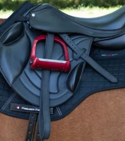 German Aniline Stirrup Leathers -Premier Equine German Aniline Leather Stirrup Leathers Black 5