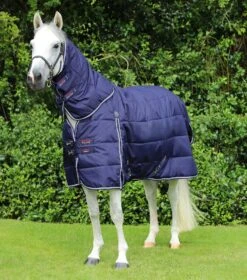 Hydra 200g Stable Rug With Neck Cover -Premier Equine Hydra Stable Rug 200 Navy 1
