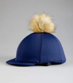 Jersey Hat Silk With Faux Fur Pom Pom