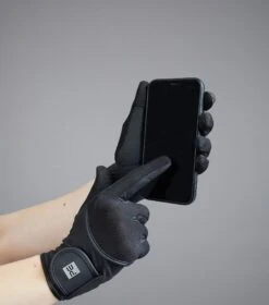 Presa Junior Mesh Riding Gloves -Premier Equine Junior Presa Black image2