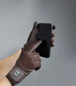 Presa Junior Mesh Riding Gloves -Premier Equine Junior Presa Brown image2