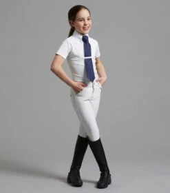 Luciana Girls Short Sleeve Show Shirt -Premier Equine Kids Luciana Shirt White 16 Edit