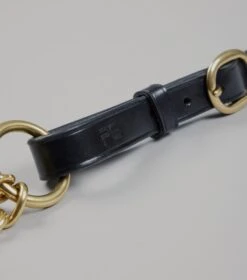 Leather Lead Rein With Chain Coupling -Premier Equine Leather Lead Rein with Chain Coupling Black 3