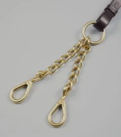 Leather Lead Rein With Chain Coupling -Premier Equine Leather Lead Rein with Chain Coupling Brown 2