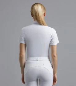 Luciana Ladies Short Sleeve Tie Shirt -Premier Equine Luciana White shirt 3