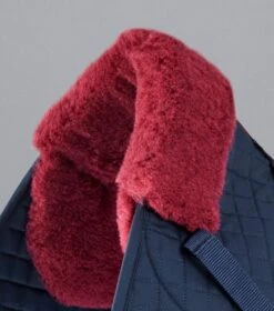Merino Wool Saddle Pad - GP/Jump Numnah -Premier Equine Merino Wool Half Lined GP Jump Numnah Navy Burgundy 3