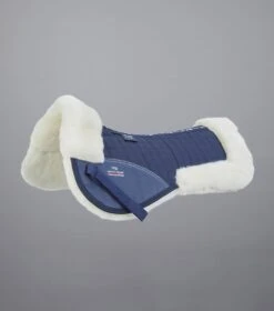 Merino Wool Saddle Pad - Half Pad 40 Merino Wool Saddle Pad - Half Pad -Premier Equine Merino Wool Half Pad Navy Natural 1