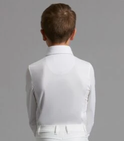 Mini Giulio Boy's Long Sleeve Show Shirt -Premier Equine MiniGiulioBoy sLongSleeveTieShirt White 3