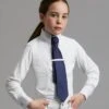 Tessa Girls Long Sleeve Show Shirt 2 Tessa Girls Long Sleeve Show Shirt -Premier Equine MiniTessaLongSleeveTieShowShirt White 1