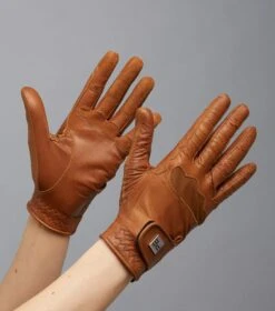 Mizar Ladies Leather Riding Gloves 40 Mizar Ladies Leather Riding Gloves -Premier Equine Mizar Gloves Tan 1