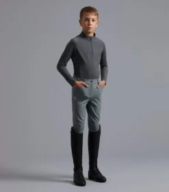 Junior Ombretta Technical Riding Top -Premier Equine Ombretta Junior Base Layer Grey 2