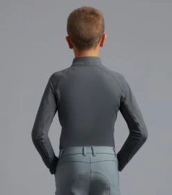 Junior Ombretta Technical Riding Top -Premier Equine Ombretta Junior Base Layer Grey 4