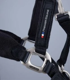 Fleece Padded Pony Head Collar -Premier Equine Pony Padded Fleece Head Collar Black 4