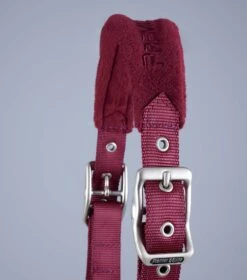 Fleece Padded Pony Head Collar -Premier Equine Pony Padded Fleece Head Collar Burgundy 3