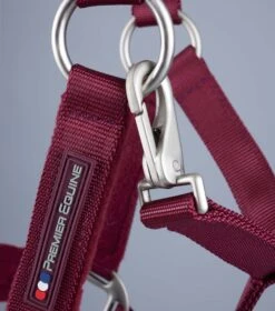 Fleece Padded Pony Head Collar -Premier Equine Pony Padded Fleece Head Collar Burgundy 5