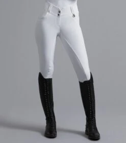 Sophia Ladies Full Seat High Waist Competition Riding Breeches -Premier Equine Sophia Breeches White 3