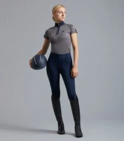 Amia Ladies Technical Short Sleeve Riding Top -Premier Equine Technical Short Sleeved Riding Top Anthracite Grey 2