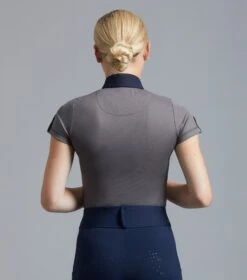 Amia Ladies Technical Short Sleeve Riding Top -Premier Equine Technical Short Sleeved Riding Top Anthracite Grey 4