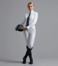 Tessa Ladies Long Sleeve Tie Shirt -Premier Equine Tessa Ladies Long Sleeve Tie shirt white 6