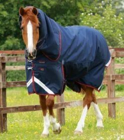 Titan 450g Turnout Rug With Snug-Fit Neck Cover 17 Titan 450g Turnout Rug With Snug-Fit Neck Cover -Premier Equine Titan 450 Turnout Rug Navy 1