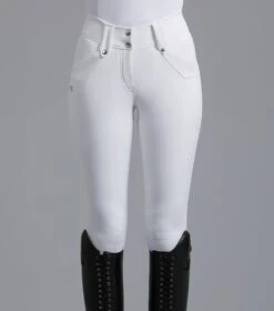 Torino Ladies Full Seat Gel Competition Riding Breeches 10 Torino Ladies Full Seat Gel Competition Riding Breeches -Premier Equine Torino Ladies Full Seat Gel Riding Breeches White 3