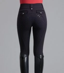 Torino Ladies Full Seat Gel Riding Breeches 35 Torino Ladies Full Seat Gel Riding Breeches -Premier Equine TorinoLadiesFullSeatGelRidingBreeches Navy 4
