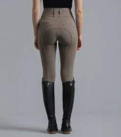 Ventus Ladies Full Seat Gel Riding Tights 17 Ventus Ladies Full Seat Gel Riding Tights -Premier Equine Ventus Riding Tights Taupe 4