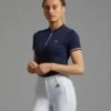 Allegra Ladies Short Sleeve Riding Top -Premier Equine allegra top navy 1