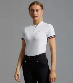 Allegra Ladies Short Sleeve Riding Top -Premier Equine allegra top white 1