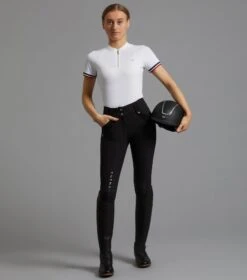 Allegra Ladies Short Sleeve Riding Top -Premier Equine allegra top white 2