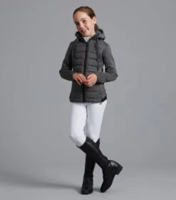 Arion Junior Unisex Riding Jacket With Hood -Premier Equine arion junior mid layer anthracite 2