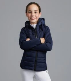 Arion Junior Unisex Riding Jacket With Hood -Premier Equine arion junior mid layer navy 1