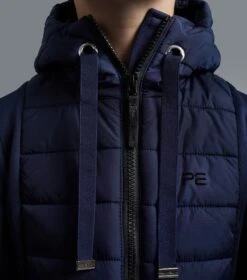 Arion Junior Unisex Riding Jacket With Hood -Premier Equine arion junior mid layer navy 4