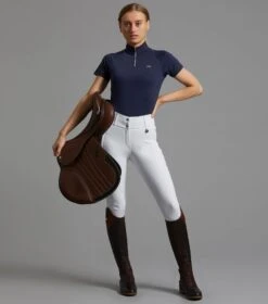 Aura Ladies Short Sleeve Riding Top 27 Aura Ladies Short Sleeve Riding Top -Premier Equine aura top navy 2