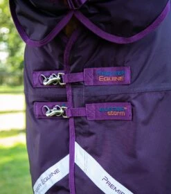 Buster Storm 420g Combo Turnout Rug With Classic Neck -Premier Equine buster storm 420 purple 3