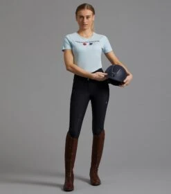 Chiaro Ladies Cotton Riding T-Shirt 23 Chiaro Ladies Cotton Riding T-Shirt -Premier Equine chiaro t shirt blue 2