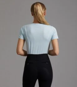 Chiaro Ladies Cotton Riding T-Shirt 24 Chiaro Ladies Cotton Riding T-Shirt -Premier Equine chiaro t shirt blue 3