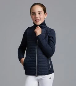 Mini Elena Girl's Hybrid Riding Jacket -Premier Equine elena kids hybrid technical jacket navy 1