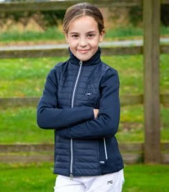 Mini Elena Girl's Hybrid Riding Jacket -Premier Equine elena kids hybrid technical jacket navy 2