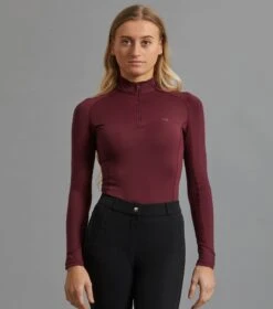 Ombretta Ladies Technical Riding Top -Premier Equine ombretta base layer wine 1