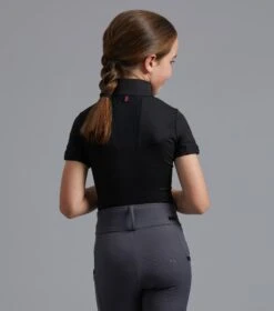 Mini Remisa Girl's Technical Short Sleeve Riding Top -Premier Equine remisa top kids black 3