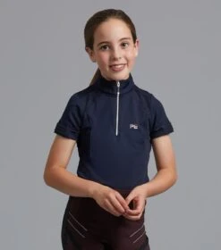 Mini Remisa Girl's Technical Short Sleeve Riding Top -Premier Equine remisa top kids navy 1