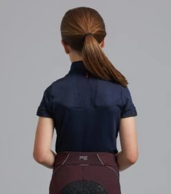 Mini Remisa Girl's Technical Short Sleeve Riding Top -Premier Equine remisa top kids navy 3
